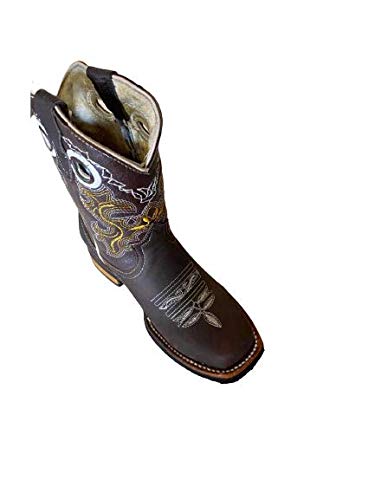 Dona Michi Kids Genuine Cowhide Leather Western Cowboy Rodeo Square Toe Handmade Bota