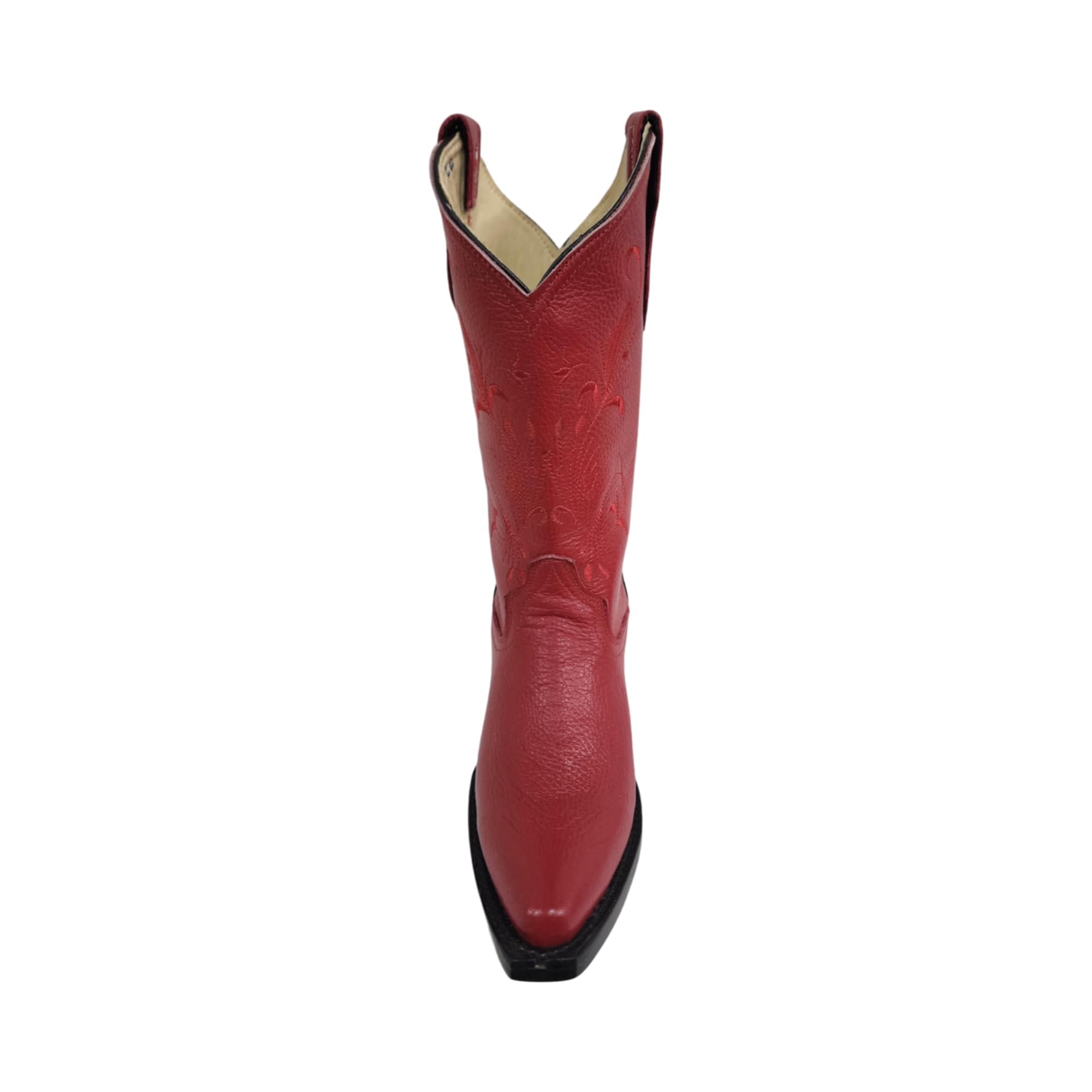 Dona Michi Women's Western Cowgirl White and Red Pointy Toe Boots Genuine Leather Dama Puntal