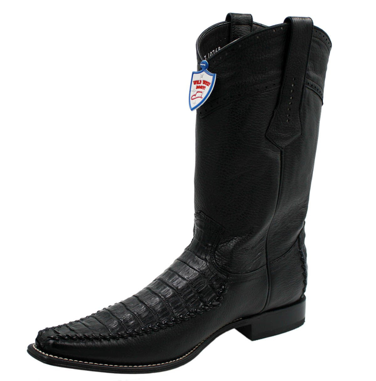 Men's Genuine Crocodile Belly Skin Leather Cowboy Square Toe Western Boots