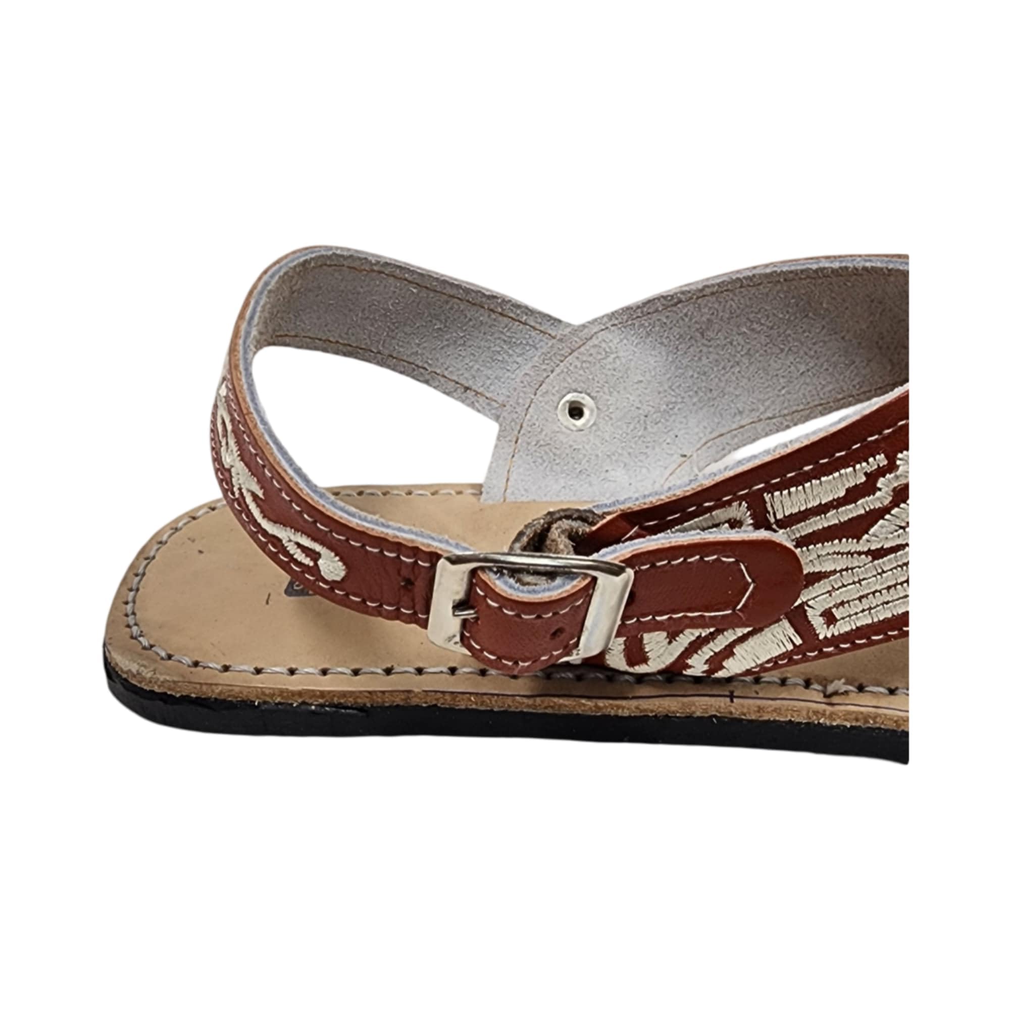 Dona Michi MEN LEATHER MEXICAN two strap PITEADO BORDADO SANDALS Huarache Cruzado Bordado
