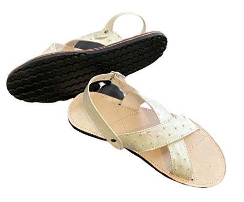 Dona Michi Men's Traditional Mexican Genuine Ostrich Leather Handmade Cruzado Sandals