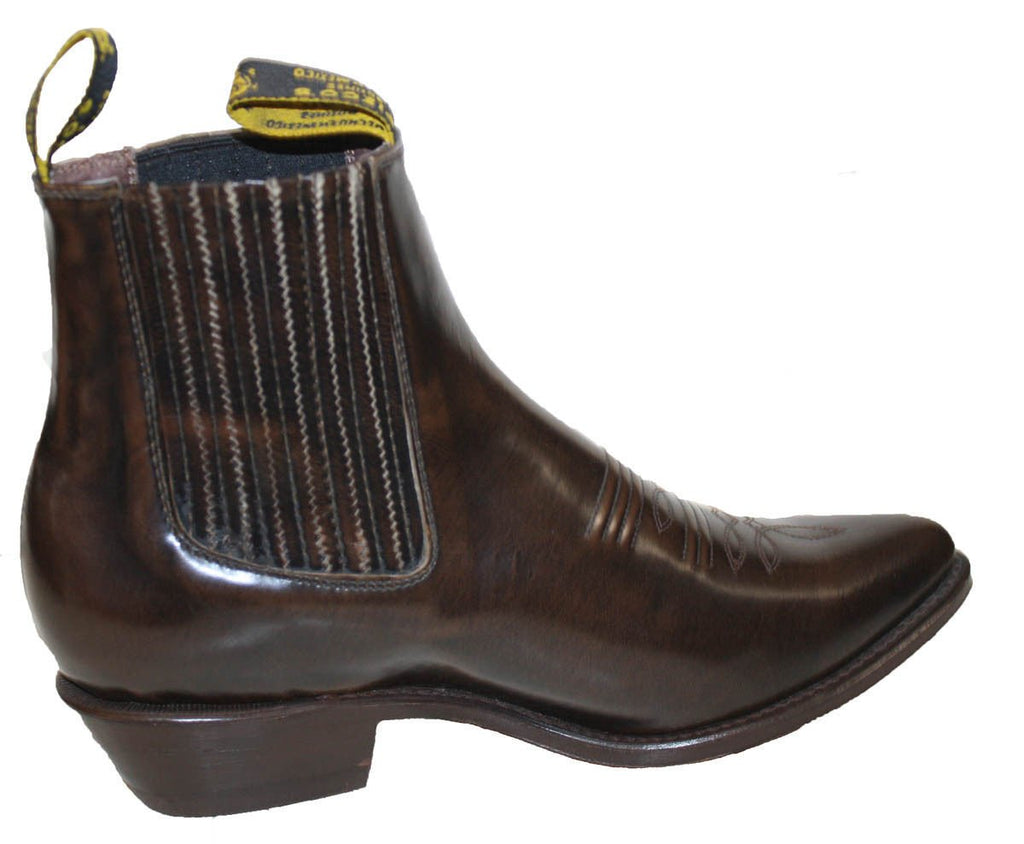 Men Genuine Cowhide Short Ankle Desgin Cowboy Boots