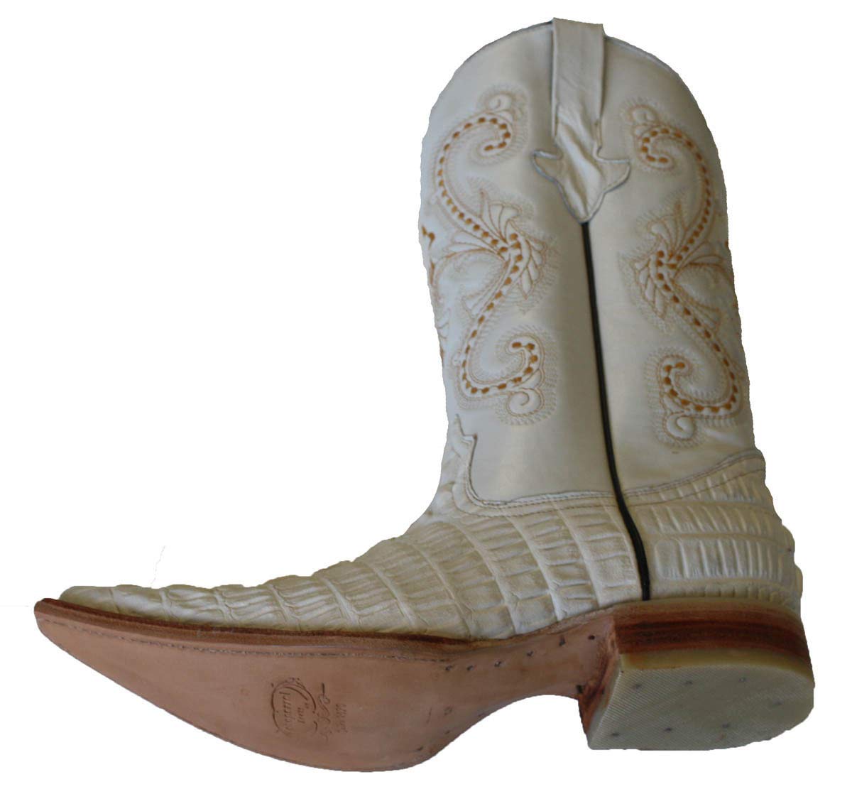 Dona Michi Cowboy boot's Crocodile Back Cut White Cowboy Handmade Luxury Boots