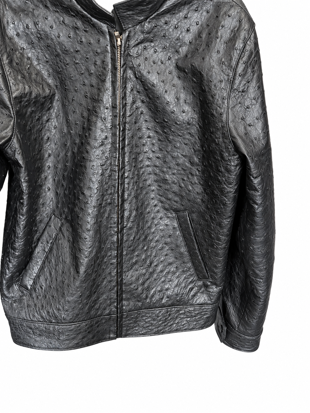 100% Genuine Full-Quill Ostrich Leather Jacket — Not Embossed
