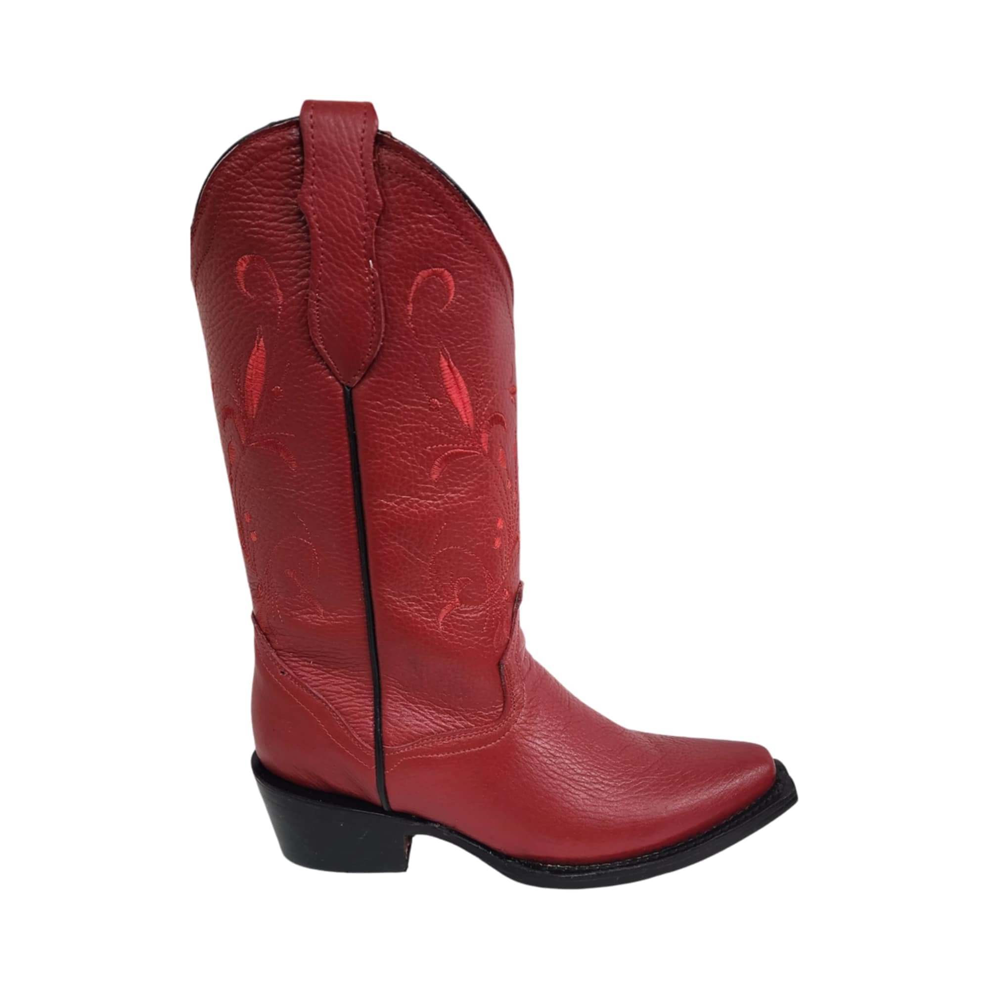 Dona Michi Women's Western Cowgirl White and Red Pointy Toe Boots Genuine Leather Dama Puntal