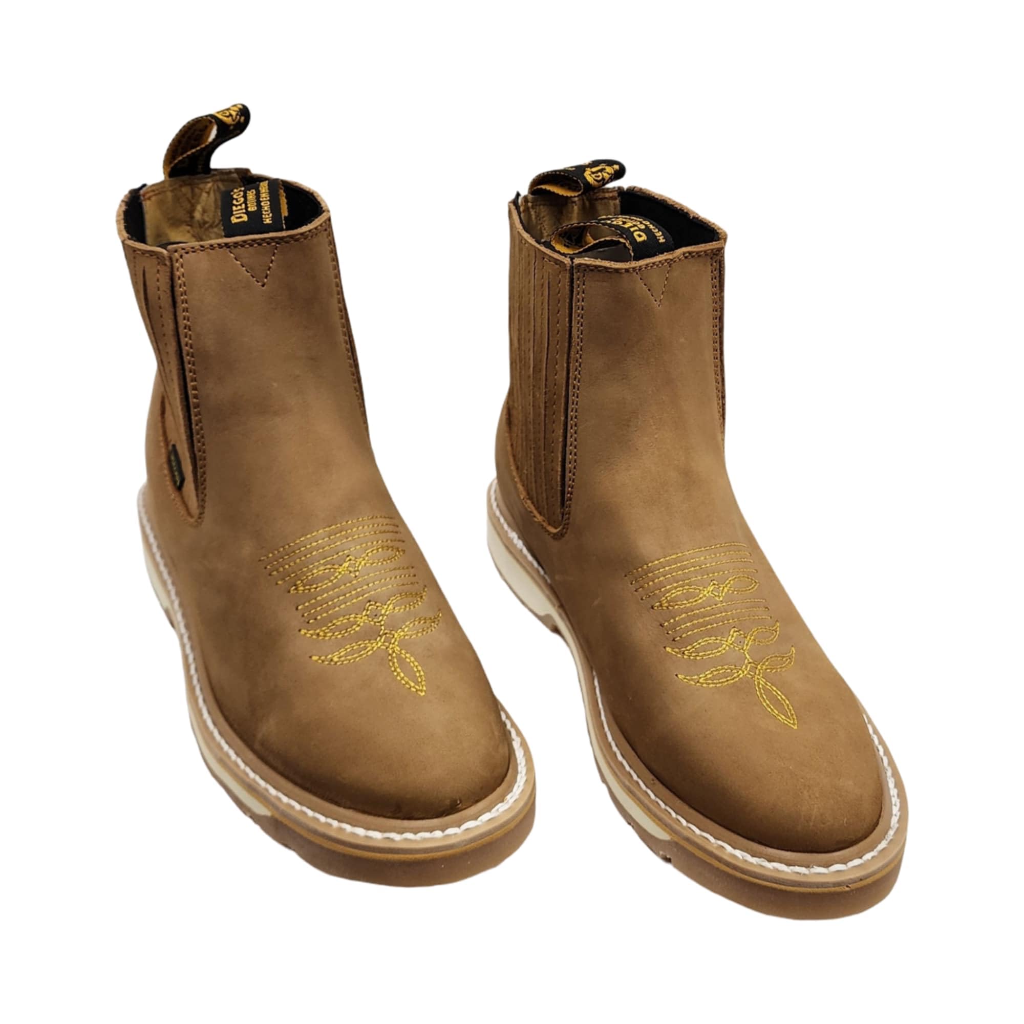 Botines de Trabajo Men's Genuine Cowhide Leather Short Ankle Western Work Boots with Wolverine Sole