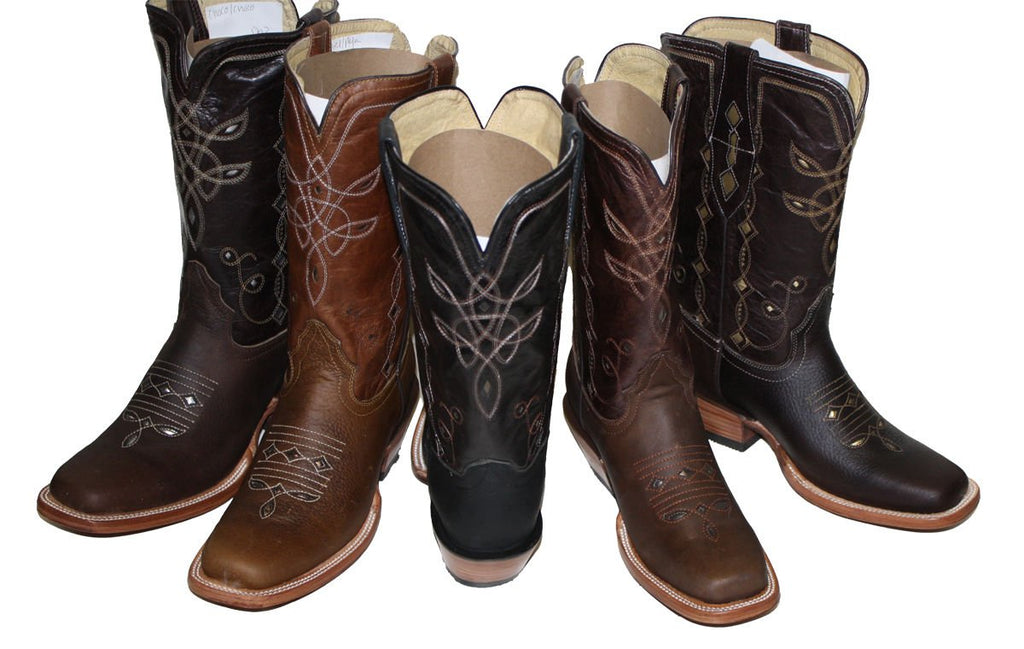 Cowgirl Western Lazer Cut Cow Hide Genuine Leather Boots
