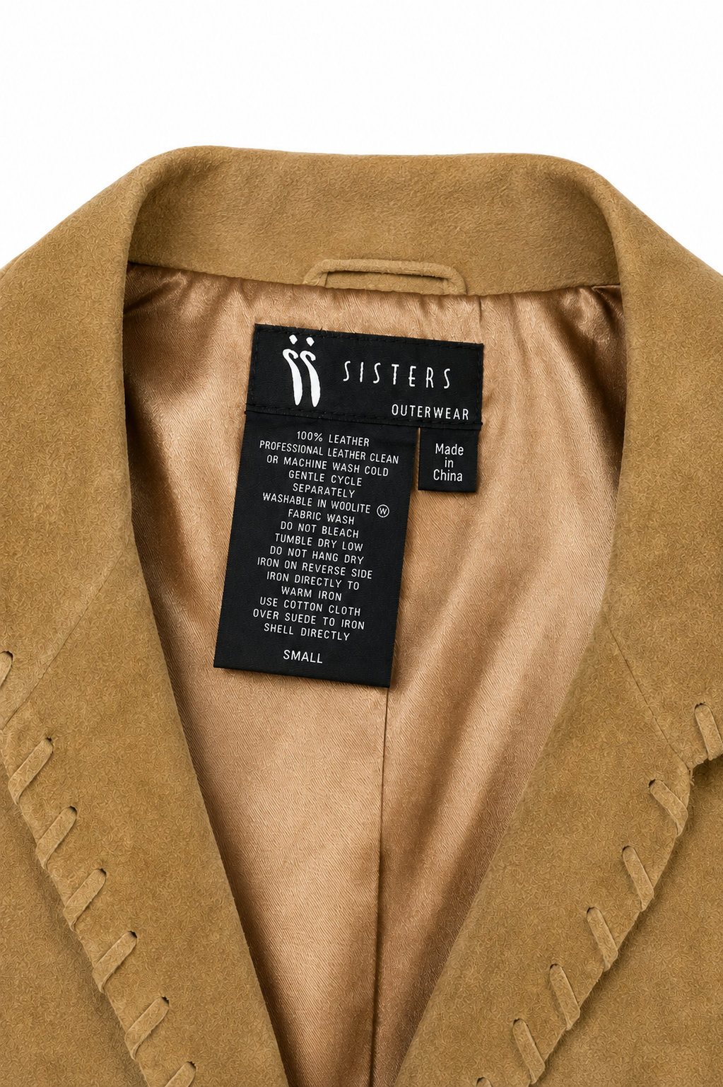 Women’s Genuine Tan Suede Leather Jacket – Button