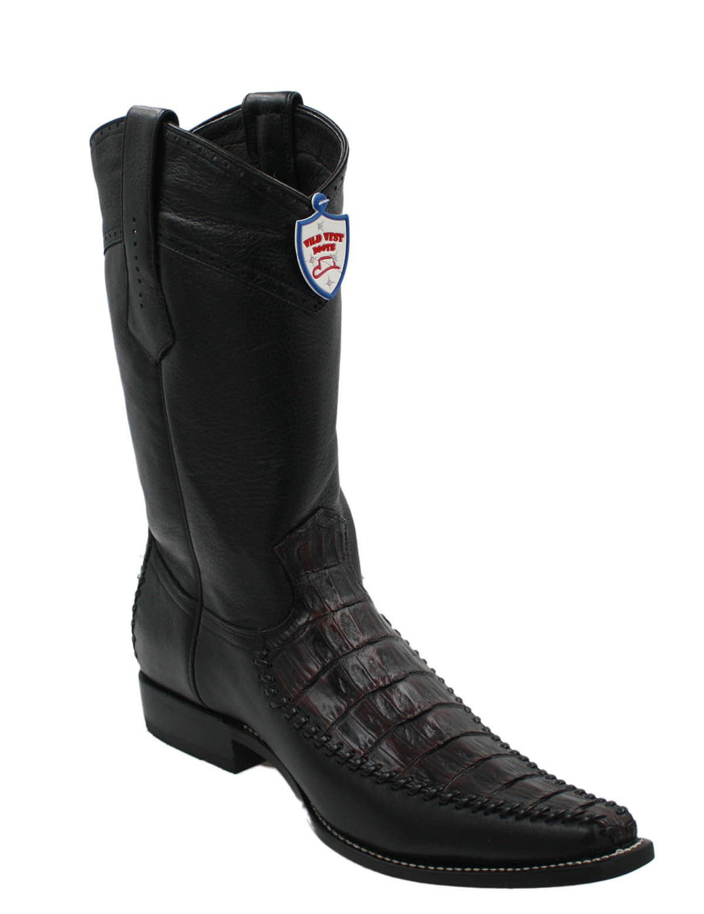 Men's Genuine Crocodile Belly Skin Leather Cowboy Square Toe Western Boots
