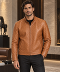 100% Genuine Full-Quill Ostrich Leather Jacket — Not Embossed