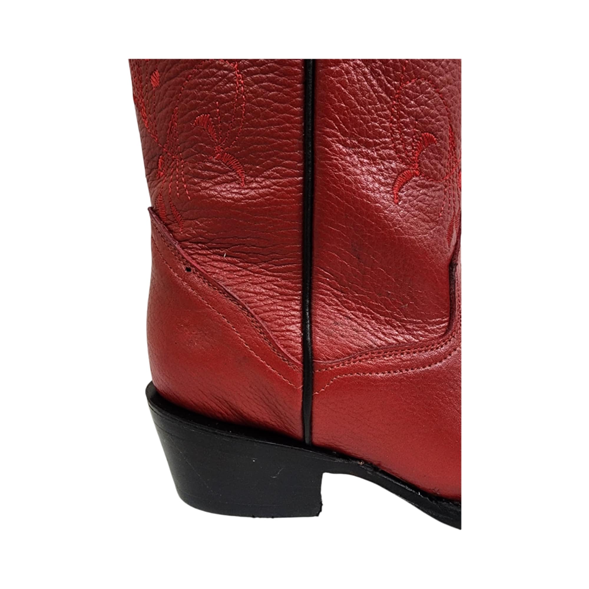 Dona Michi Women's Western Cowgirl White and Red Pointy Toe Boots Genuine Leather Dama Puntal