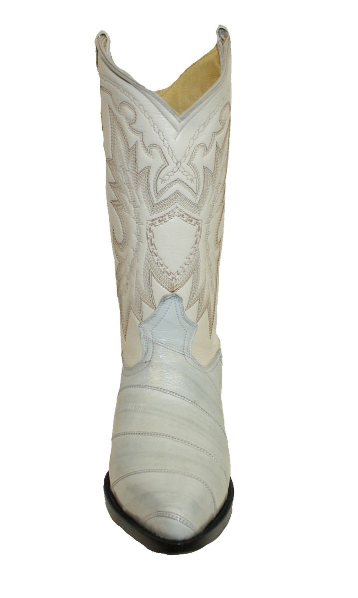 Men Genuine EEL Skin Cowboy Western j Toe Leather Boots