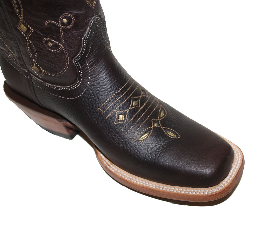 Cowgirl Western Lazer Cut Cow Hide Genuine Leather Boots