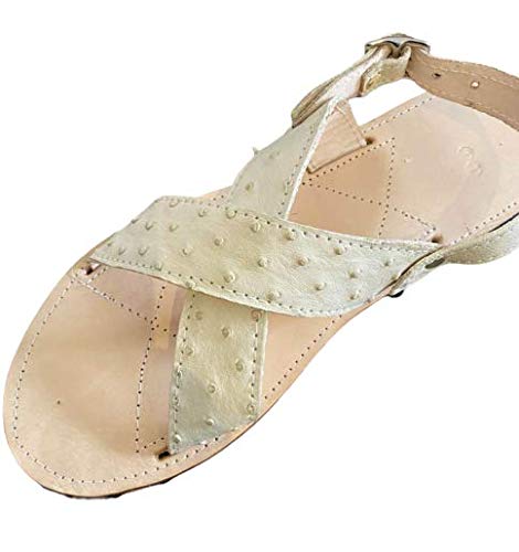Dona Michi Men's Traditional Mexican Genuine Ostrich Leather Handmade Cruzado Sandals