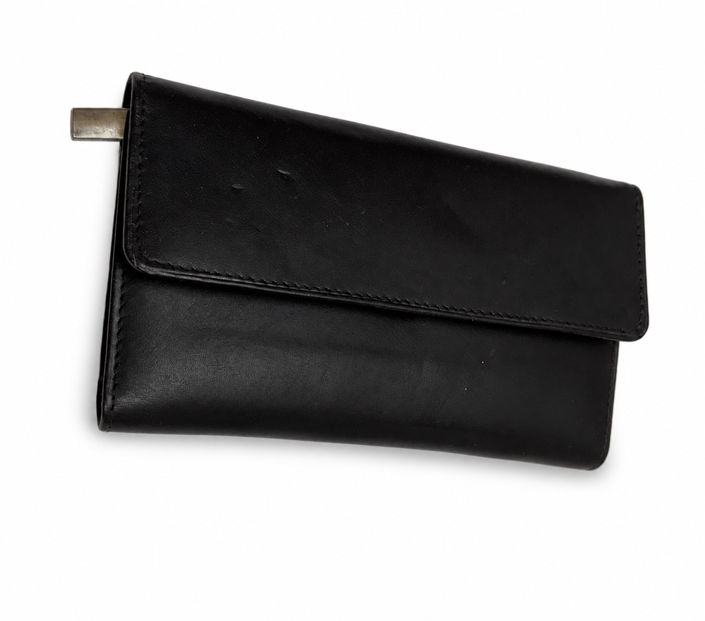 Women’s Genuine Leather Black Long Wallet