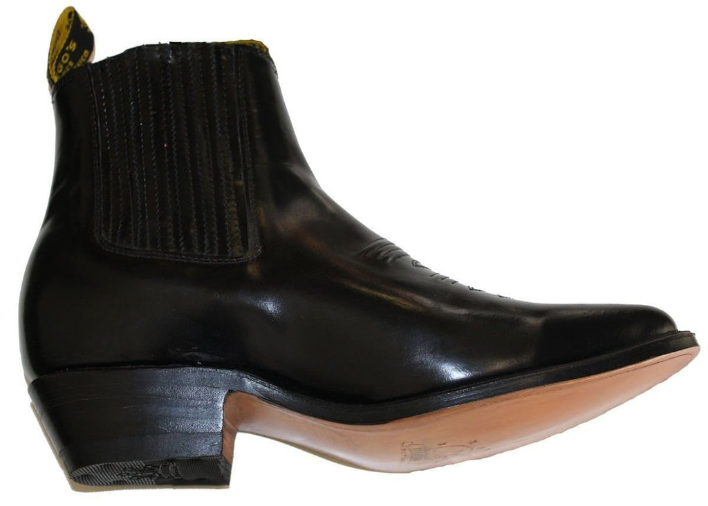 Men Genuine Cowhide Short Ankle Desgin Cowboy Boots