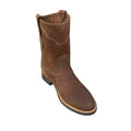Dona Michi MEN'S WORK BOOTS GENUINE NUBUCK LEATHER PULL ON TAN/MOCA SAFETY WESTERN BOTAS