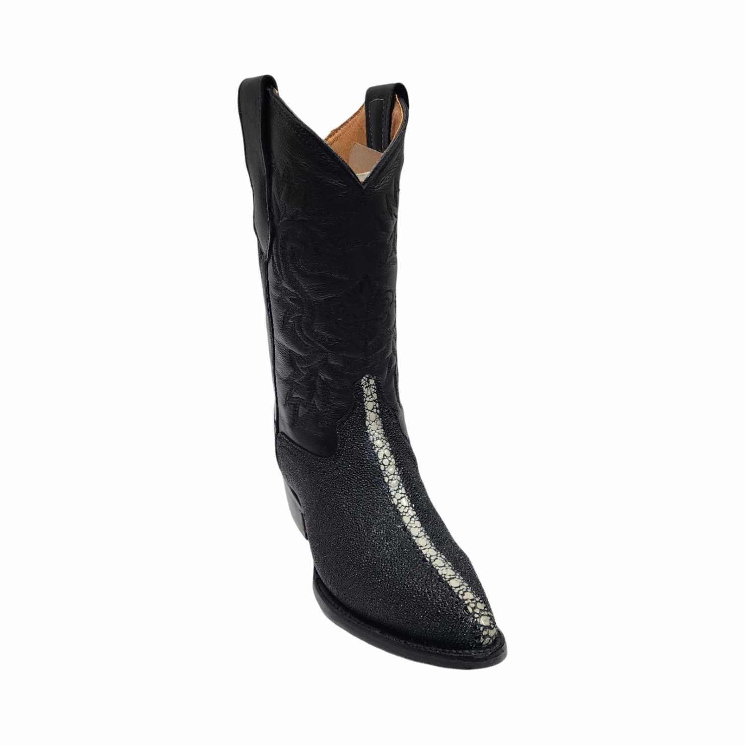Dona Michi Men's Western Cowboy Exotic Stingray Print Leather Pointy Toe Boots Bota Vaquera Mantarraya Rodeo Puntal