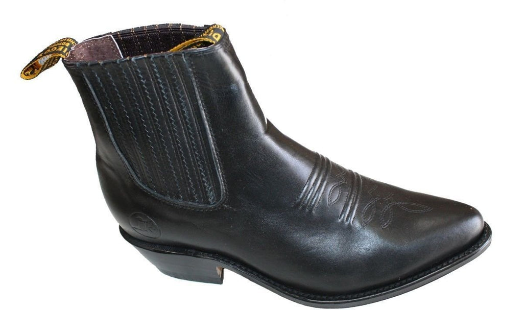 Men Genuine Cowhide Short Ankle Desgin Cowboy Boots