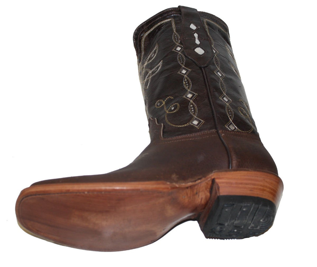 Cowgirl Western Lazer Cut Cow Hide Genuine Leather Boots