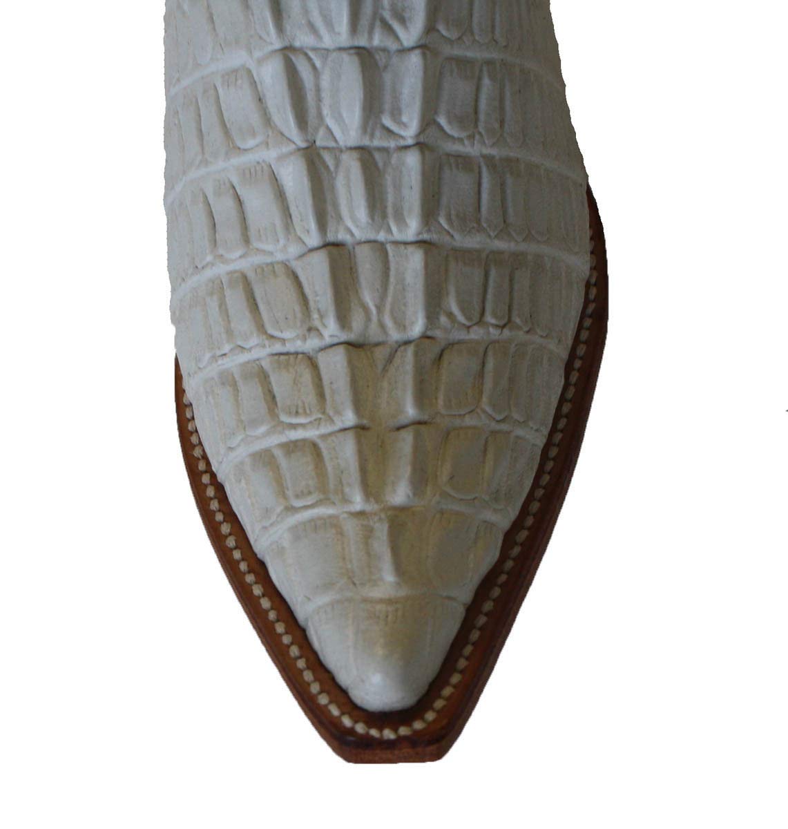 Dona Michi Cowboy boot's Crocodile Back Cut White Cowboy Handmade Luxury Boots