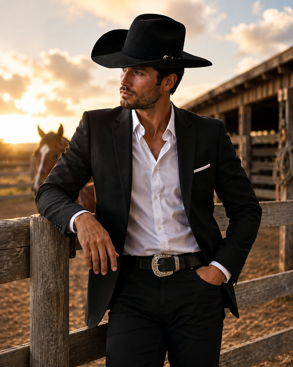 Men’s 25X Black Felt Cowboy Hat – Made in Mexico Western Ranch Hat