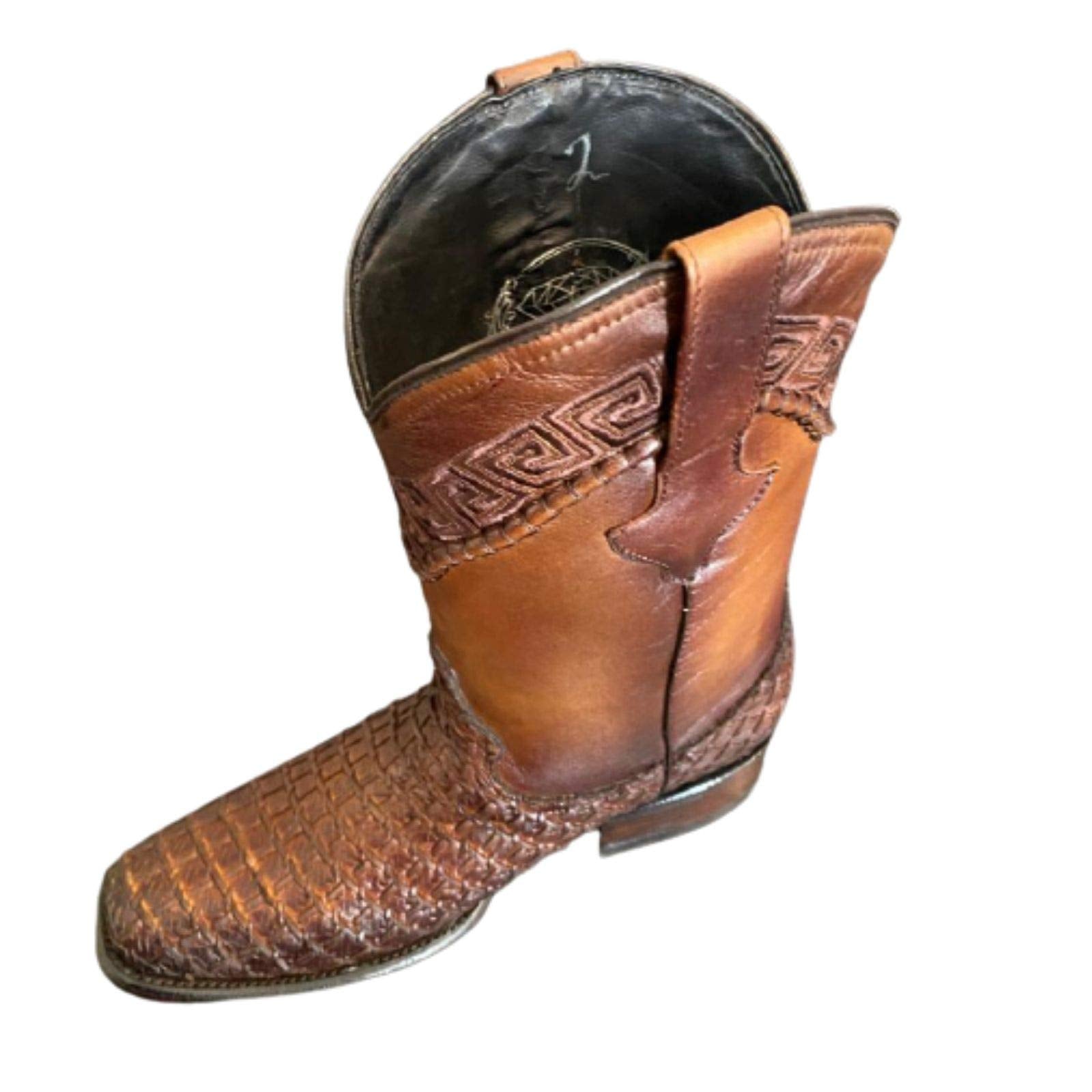 Dona Michi Men's Wild West Caiman Hornbeck 3x Toe Black Boots Handcrafted