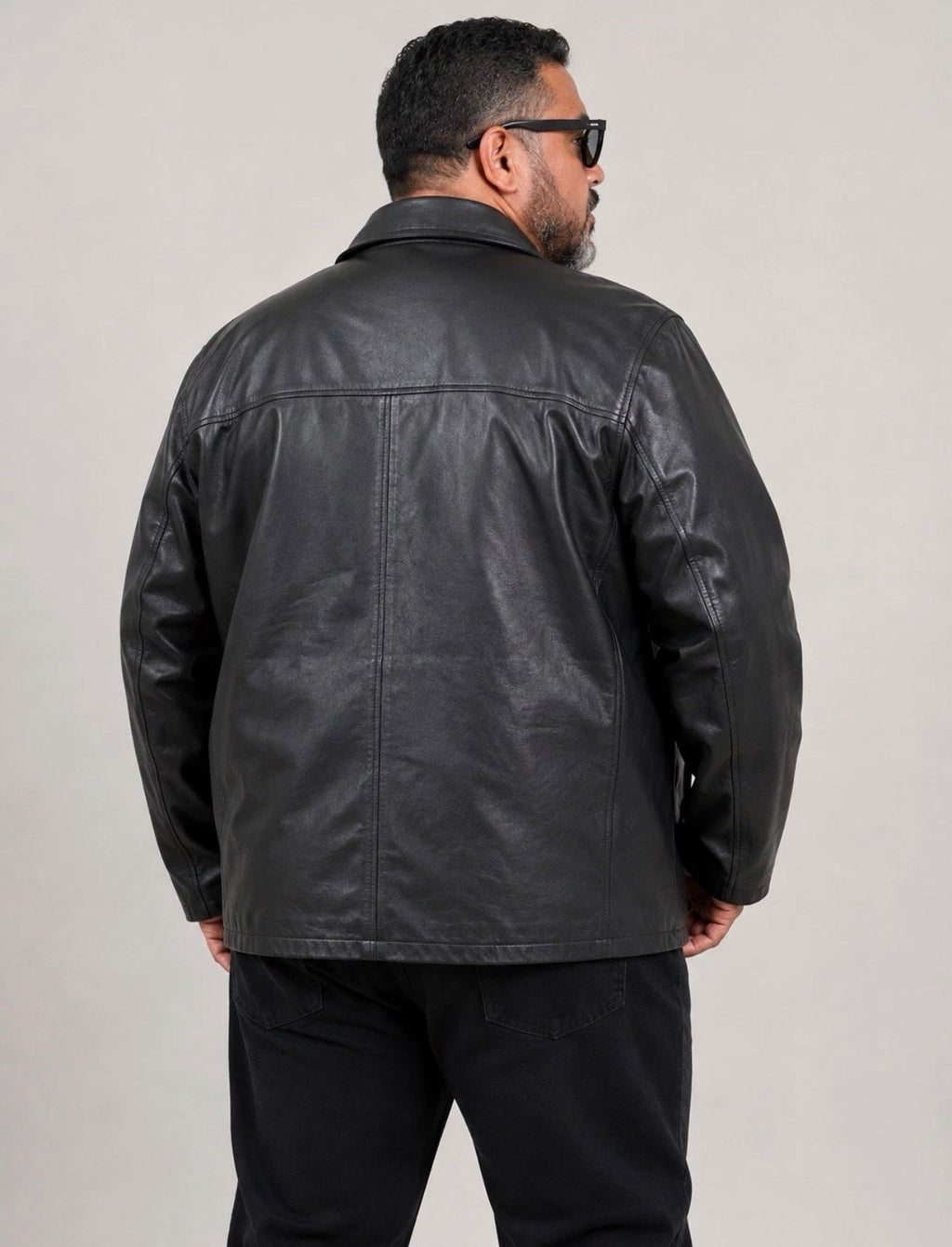 Men’s Black Genuine Leather Four-Button Jacket