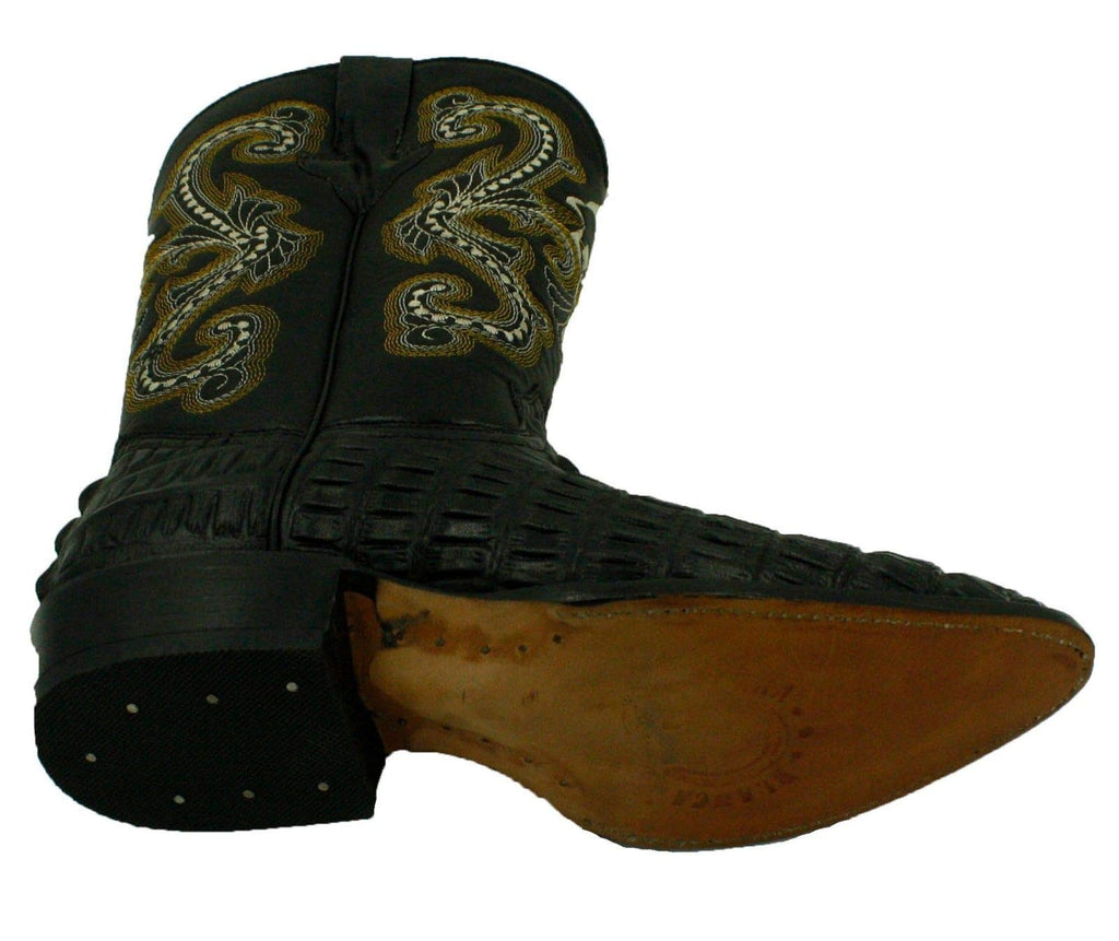 Men Genuine Cowhide Crocodile Print Leather Western Boots