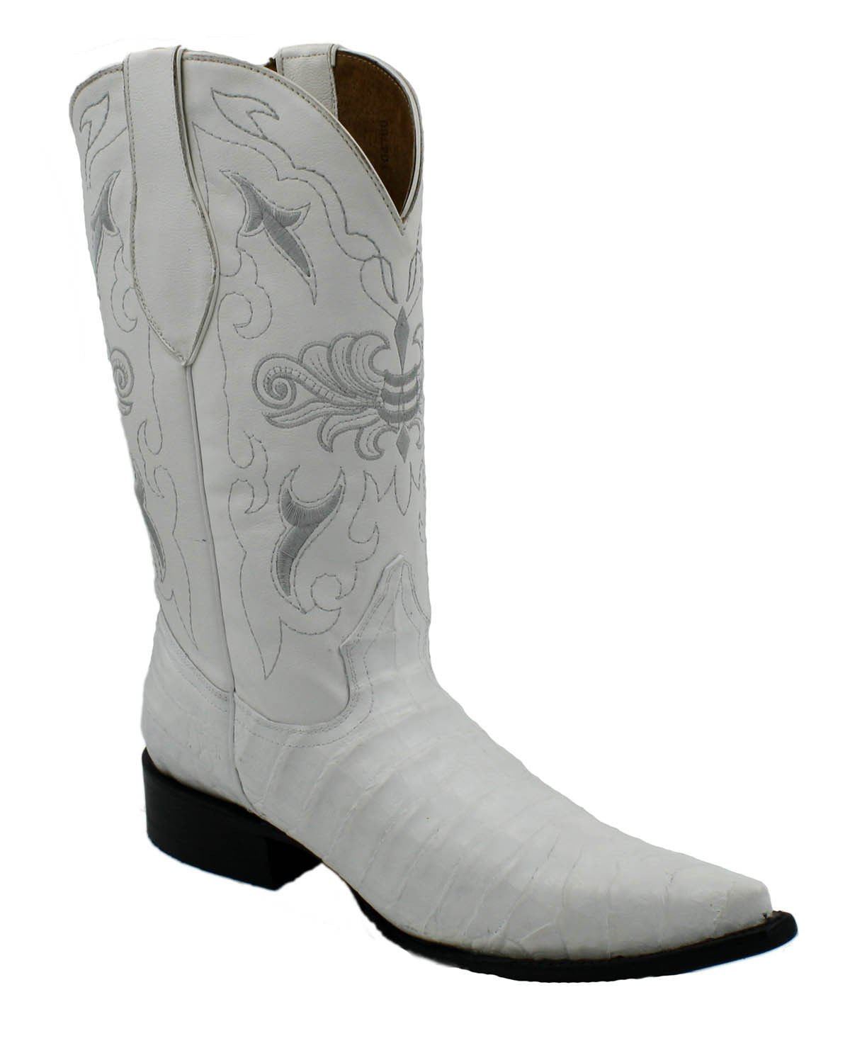 Dona Michi Men's Handcrafted Crocodile Alligator Belly Print Western Cowboy Boots