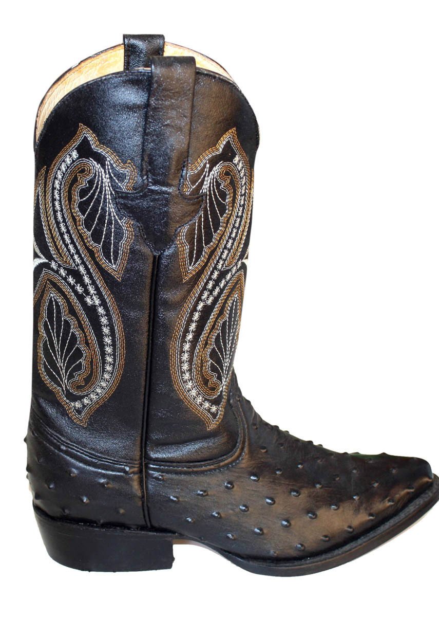 Ostrich Design Genuine Leather Handcrafted Cowboy Men Western Boots