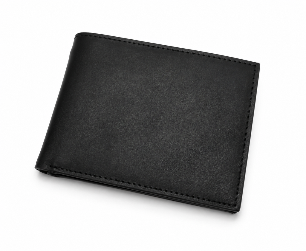 Men’s Genuine Leather Bifold Wallet with ID Window & Card Slots