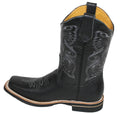 Men Cowboy Genuine Cow Hide Leather Square Toe Boots