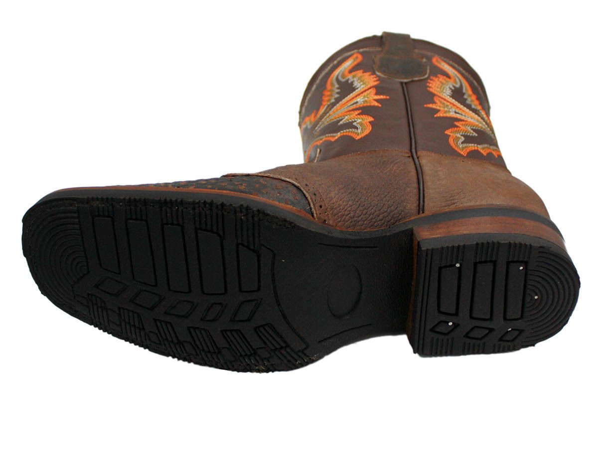 Men Cowboy Boots Genuine Cowhide Leather Crocodile Print Rodeo Boots