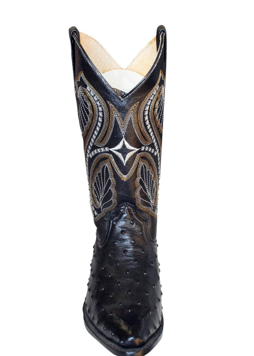 Ostrich Design Genuine Leather Handcrafted Cowboy Men Western Boots