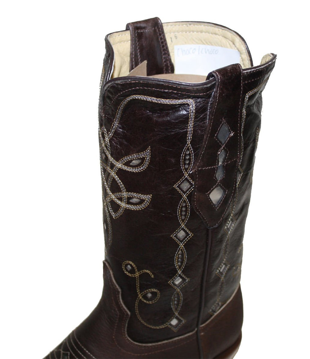 Cowgirl Western Lazer Cut Cow Hide Genuine Leather Boots