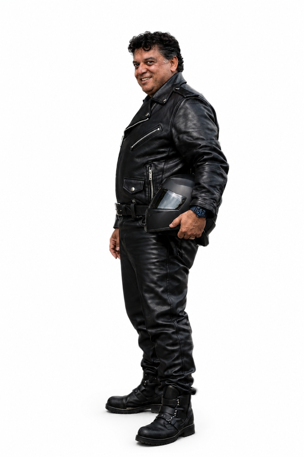 Men's Motorcycle Leather jacket Genuine Buffalo Black Skin Brando