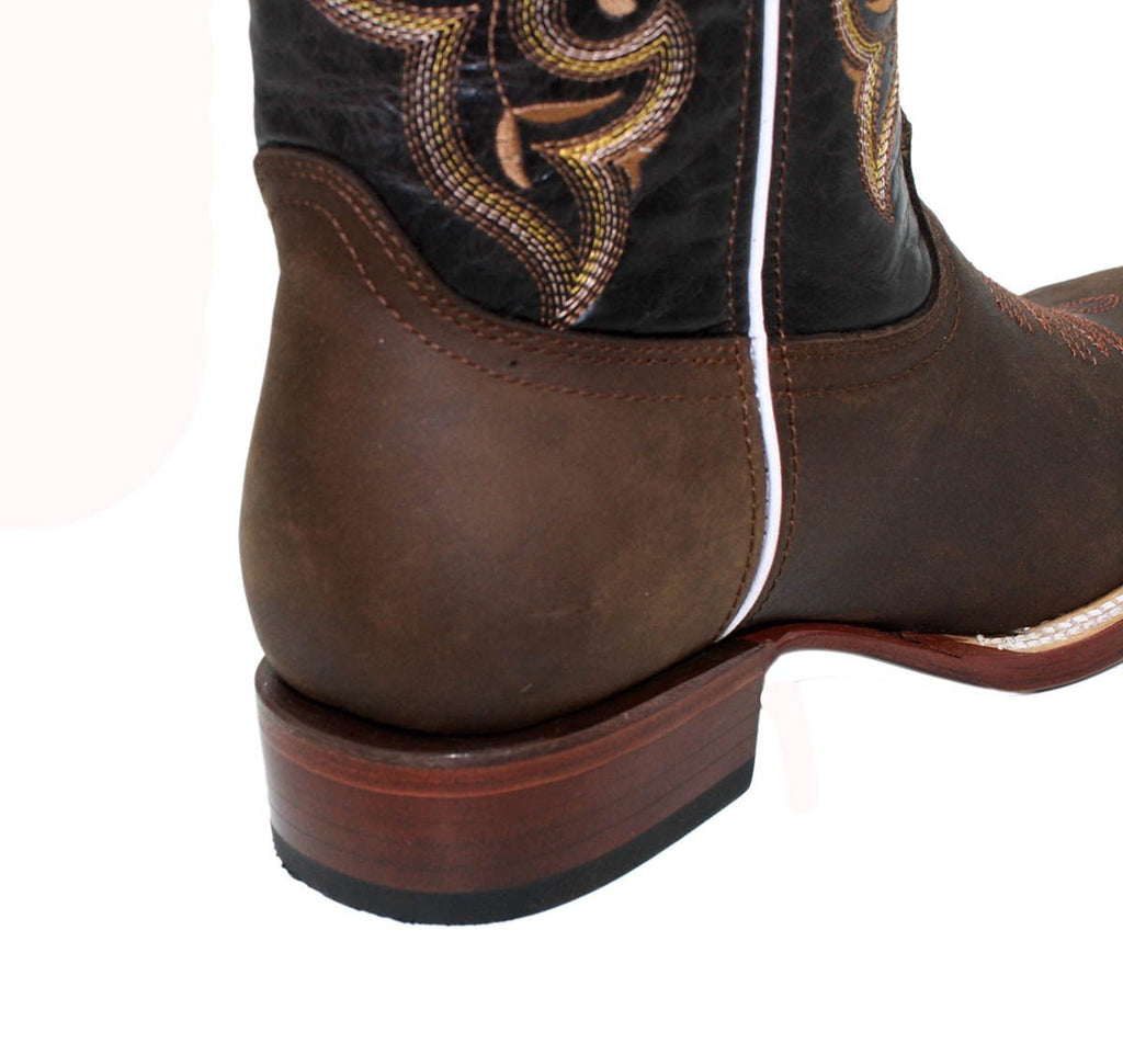 New Handmade Mens Cow Boy Unique Style Western Boots Leather Sole