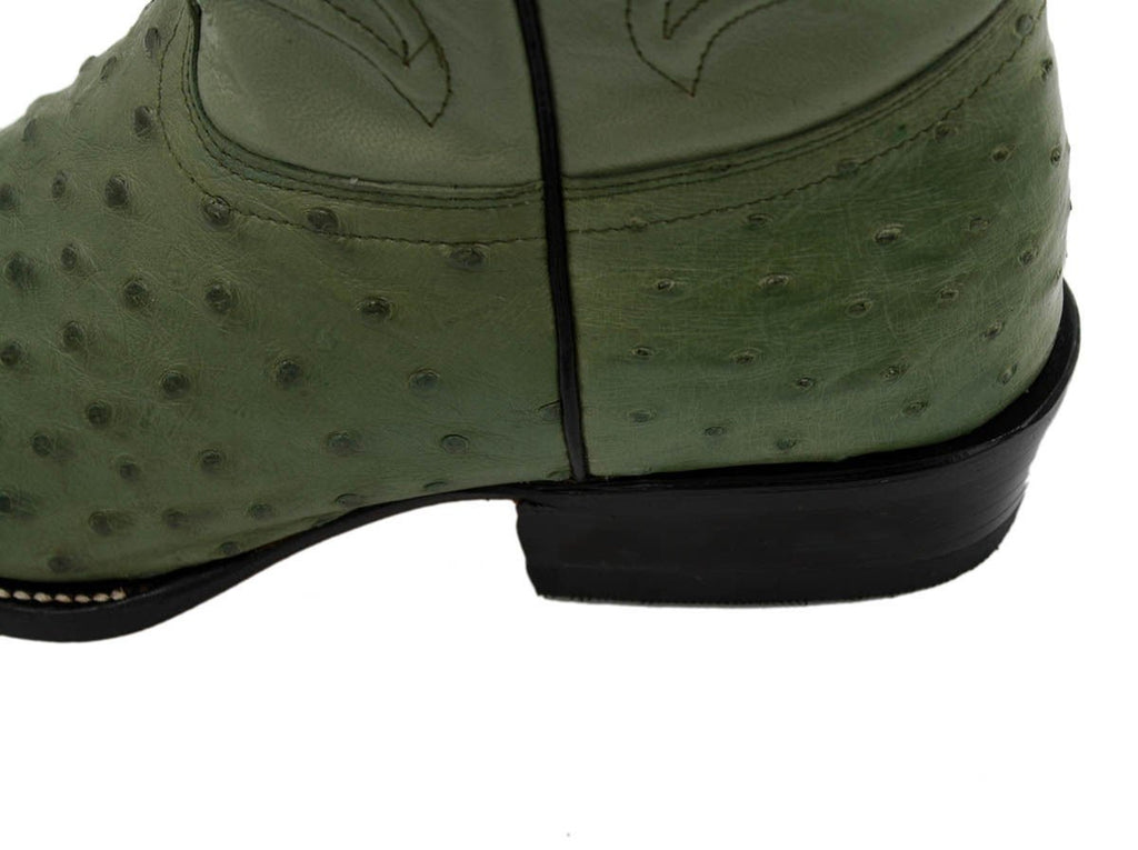 Men's Genuine Wild West Real Ostrich Leather Western Cowboy Boots_Green_7