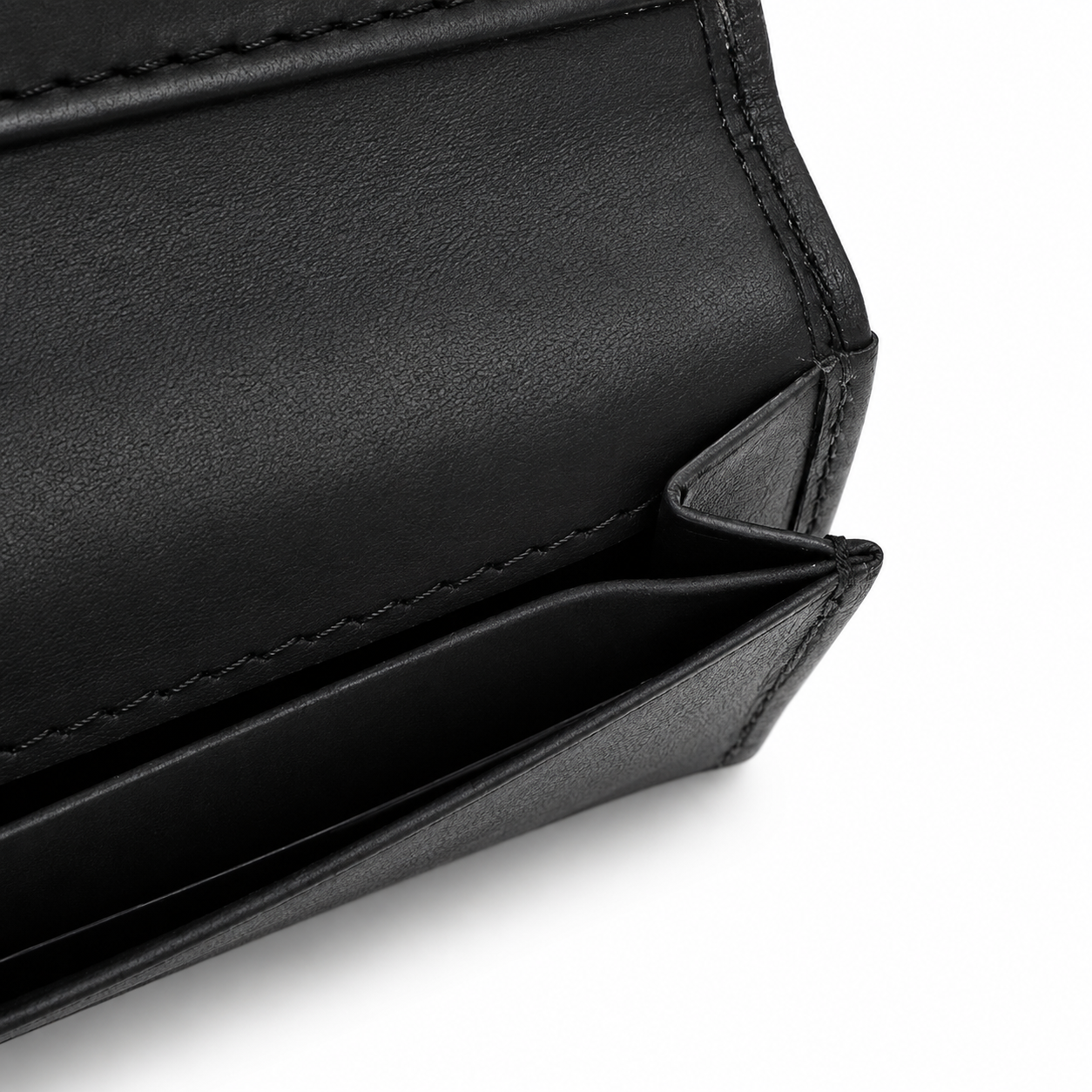 Men’s Genuine Leather Slim Wallet – Black Card Holder with ID Window & Coin Pocket