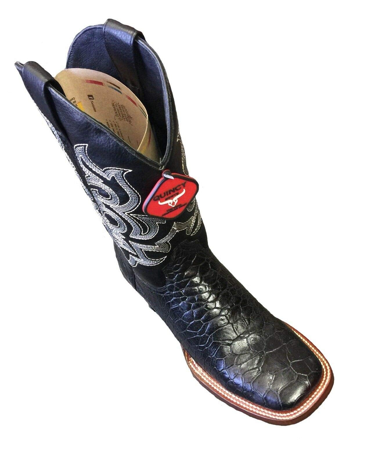 Dona Michi Men's Genuine Leather Turtle Print Square Toe Handcrafted Boots
