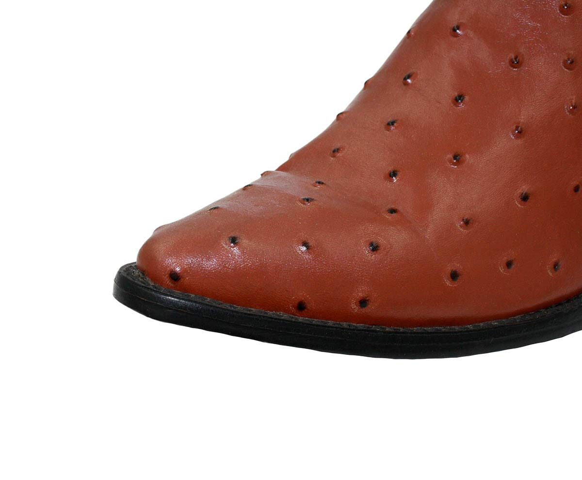 Dona Michi Men's Assorted Colors Leather Ostrich Print Cowboy Boots Style 1000 Ostrich
