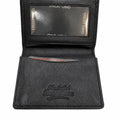 Men’s Genuine Leather Slim Wallet – Black Card Holder with ID Window & Coin Pocket