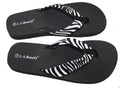 Dona Michi Womens Sandal Flat Beach Flip Flops Zebra Print strap Style Thongs Flats WB070