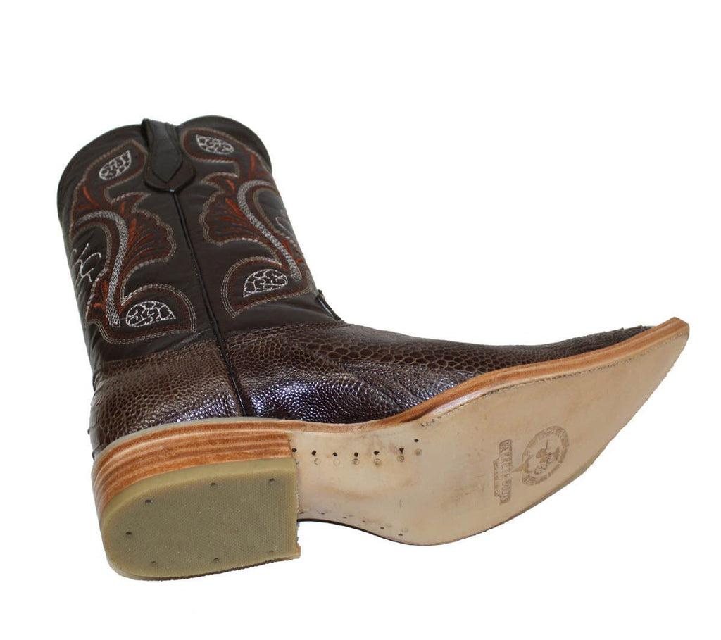 Cowboy Genuine Leather Ostrich Leg Print Cowboy Handmade Luxury Boots