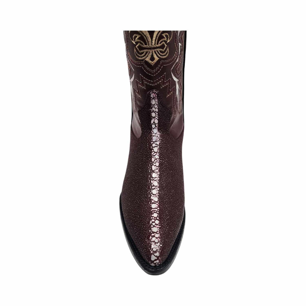 Dona Michi Men's Western Cowboy Exotic Stingray Print Leather Pointy Toe Boots Bota Vaquera Mantarraya Rodeo Puntal