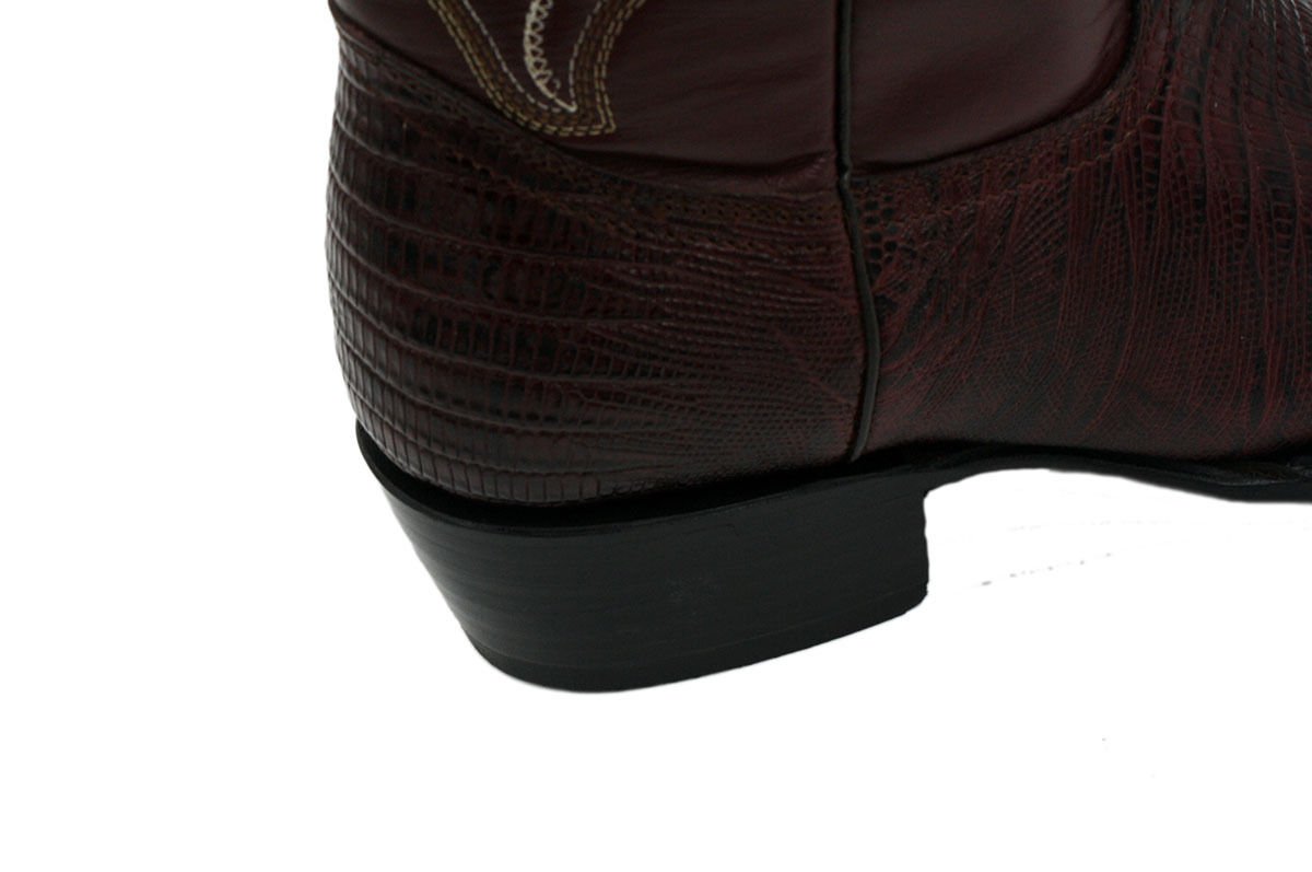 Men Genuine Cowhide Leather Lizard Print J Toe Cowboy Boots