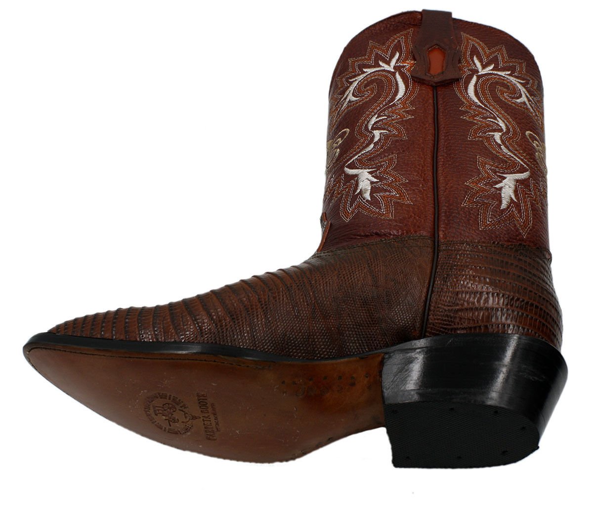 Men Genuine Cowhide Leather Lizard Print J Toe Cowboy Boots