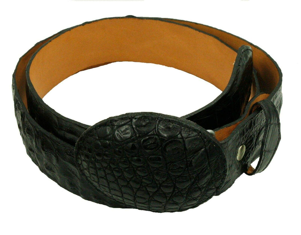 Dona Michi Genuine Crocodile Skin Leather Exotic Western Cowboy Belt with Removable Buckle
