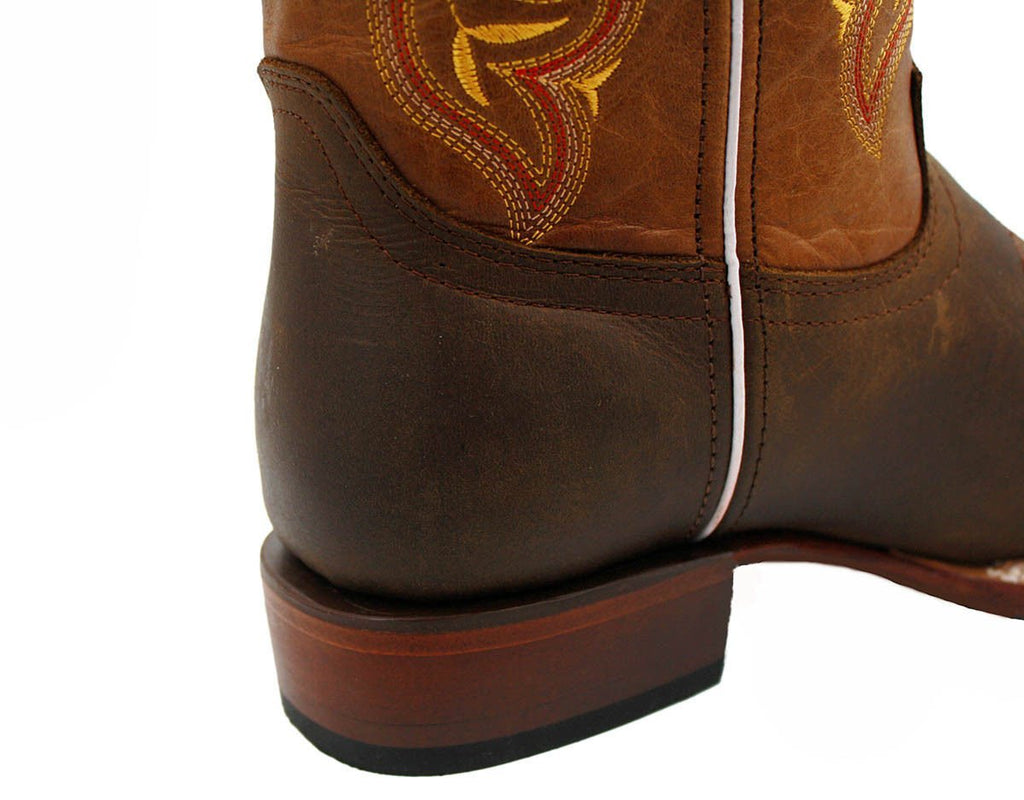 New Handmade Mens Cow Boy Unique Style Western Boots Leather Sole